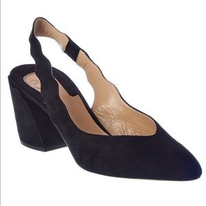 Chloe Scalloped suede slingback pump